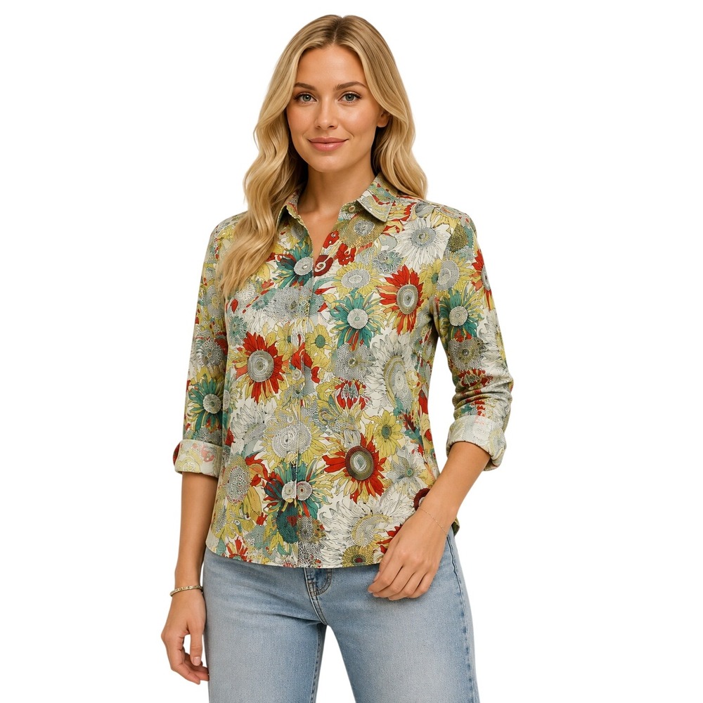 Robert Graham Sunflower Floral Button Down Shirt Multicolor Size M